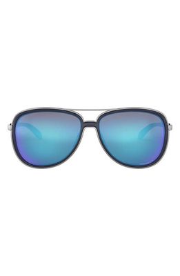 Oakley Split Time 58mm Prizm&trade; Polarized Pilot Sunglasses in Navy/Prizm Sapphire