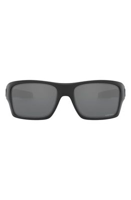 Oakley Turbine&trade; Matte Black 65mm Polarized Oversize Square Sunglasses