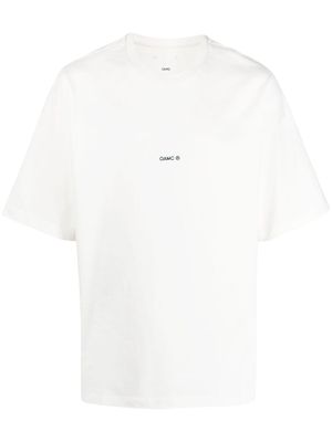OAMC Anthem embroidered-logo organic-cotton T-shirt - White