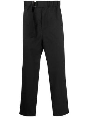 OAMC belted-waist cotton trousers - Black