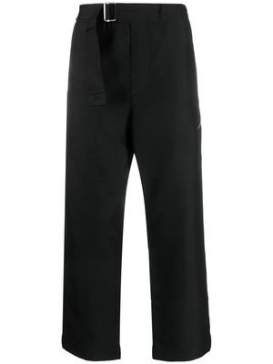 OAMC buckled cotton cropped trousers - Black