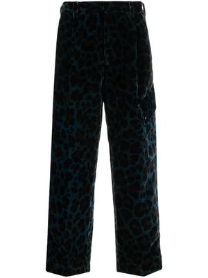 OAMC Combine leopard-print cargo trousers - Green