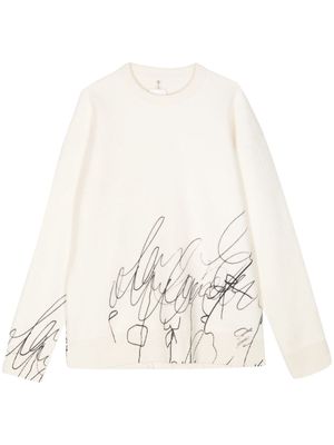 OAMC cotton-wool graphic-print jumper - White
