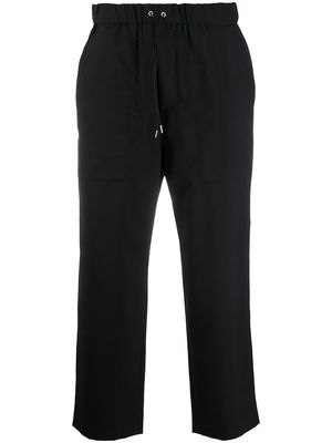 OAMC high-rise drawstring cropped trousers - Black
