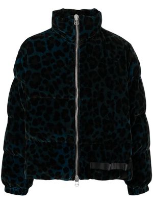 OAMC leopard-print padded jacket - Blue