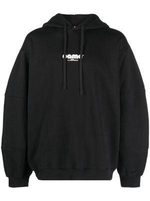OAMC logo-patch cotton hoodie - Black