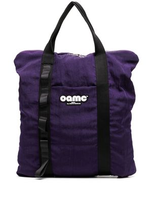 OAMC logo-patch cotton tote bag - Purple