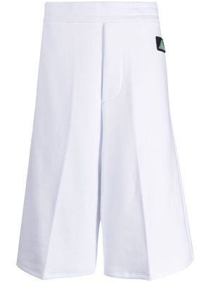 OAMC logo-patch cotton track shorts - White