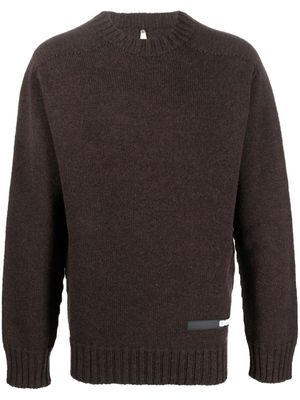 OAMC logo-patch knitted jumper - Brown