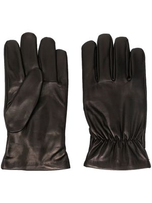 OAMC logo-patch leather gloves - Black