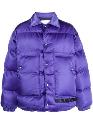 OAMC logo-patch puffer jacket - Purple