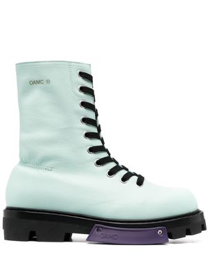 OAMC logo-print lace-up fastening boots - Blue