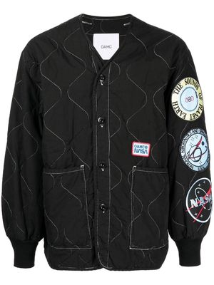 OAMC patch-detail quilted bomber jacket - Black