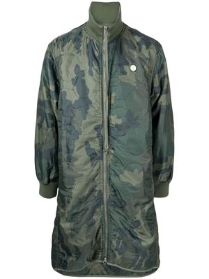 OAMC quilted camouflage zip-up coat - Green