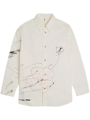 OAMC Scribble Tower cotton shirt - White