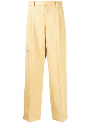 OAMC straight-leg pressed-crease trousers - Yellow