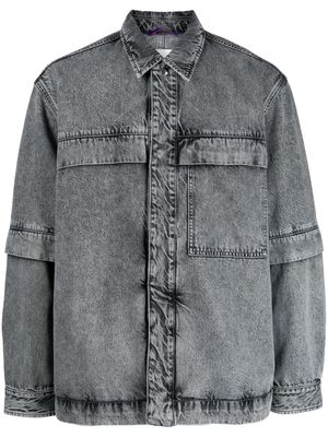OAMC straight-point collar cotton denim jacket - Grey