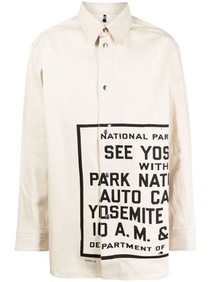 OAMC text-print cotton shirt - Neutrals