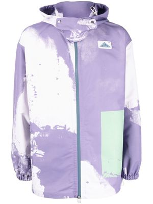OAMC tie dye-print zip-up hooded jacket - Purple