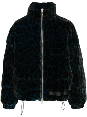 OAMC Trace leopard-print velvet jacket - Blue