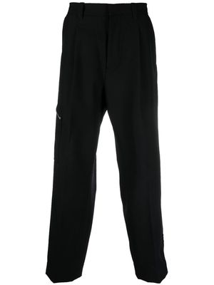 OAMC zip detail cotton wide-leg trousers - Black