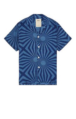 OAS Costal Cortado Cuba Linen Shirt in Blue