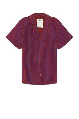 OAS Deep Cut Cuba Terry Shirt in Rust