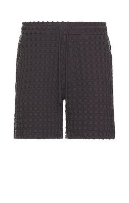 OAS Nearly Black Porto Waffle Shorts in Black