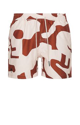 OAS Russet Puzzlotec Swim Short in Red