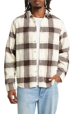 Obey Adrian Plaid Corduroy Button-Up Shirt in Unbleached Multi