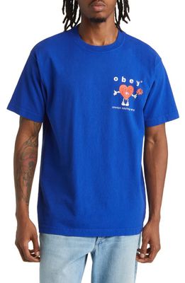 Obey Always Sorry Cotton Graphic T-Shirt in Surf Blue