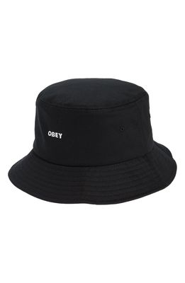 Obey Bold Embroidered Cotton Twill Bucket Hat in Black
