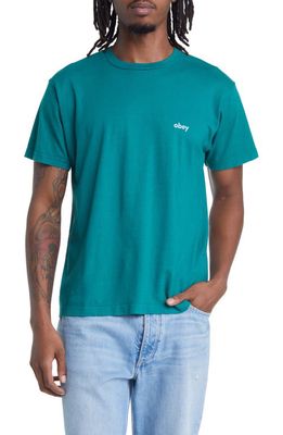 Obey Building Organic Cotton Graphic T-Shirt in Adventure Green
