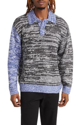 Obey Carter Polo Sweater in Black Multi