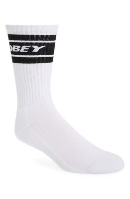 Obey Cooper Crew Socks in White/black