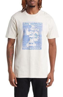 Obey Destroy the Machine Graphic T-Shirt in Cream