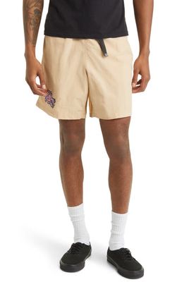 Obey Hang Out Belted Nylon Shorts in Irish Cream