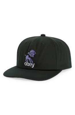 Obey Lamb Classic Snapback Baseball Cap in Dark Cedar