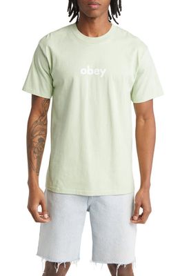 Obey Lower Case 2 Graphic T-Shirt in Cucumber