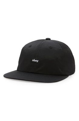 Obey Lowercase 6-Panel Snapback Baseball Cap in Black