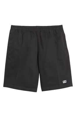 Obey Men's Easy Relaxed Cotton Twill Shorts in Black