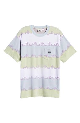 Obey Men's Receptor Stripe Cotton Pocket T-Shirt in Opal Multi