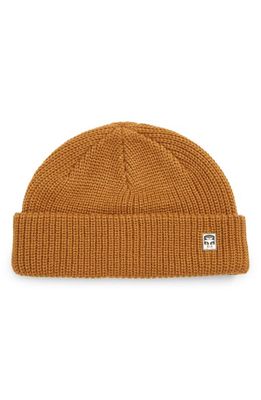 Obey Micro Knit Beanie in Brown Sugar