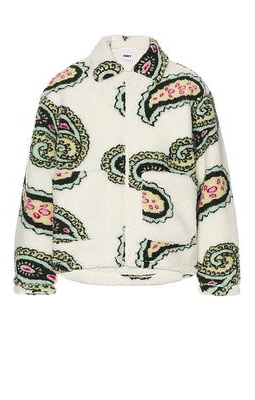 Obey Paisley Sherpa Jacket in Cream