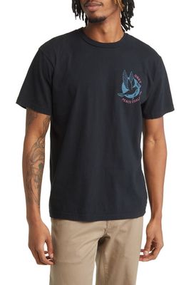 Obey Peace Coalition Organic Cotton Graphic Tee in Faded Black