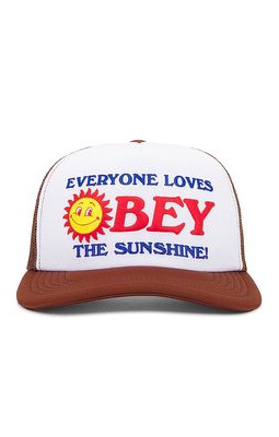 Obey Sunshine Foam Trucker Hat in Brown.