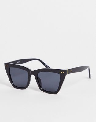 Object oversized cateye sunglasses in black - BLACK