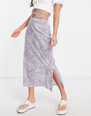 Object paisley midi skirt in lilac - part of a set-Purple
