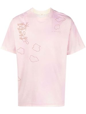 OBJECTS IV LIFE graphic-print distressed-effect T-shirt - Pink