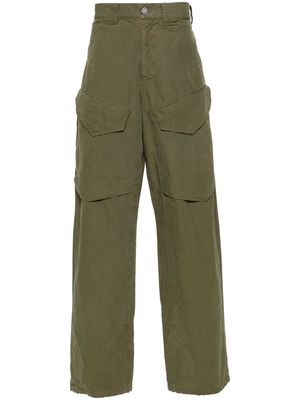 OBJECTS IV LIFE Hiking high-waist cargo trousers - Green